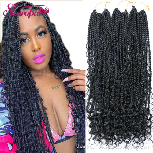 synthetic hair extension 3x messy braids 22inch 18strands black golden brown color attachment crochet hair braids